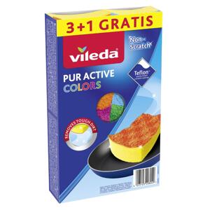 Vileda PUR ACTIVE COLORS ŠPONGIA 3+1