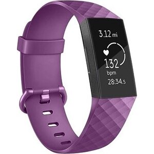 BStrap Silicone Diamond na Fitbit Charge 3/4 purple, veľkosť L