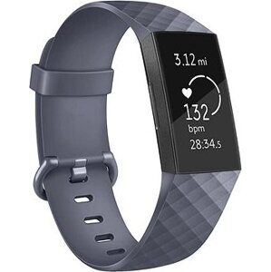 BStrap Silicone Diamond na Fitbit Charge 3/4 dark gray, veľkosť S