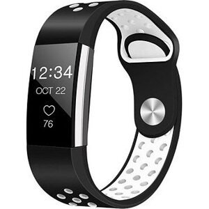 BStrap Silicone Sport na Fitbit Charge 2 black, white, veľkosť L