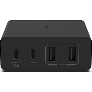 Belkin Boost Charge PRO 108W 4-Ports USB GaN Desktop Charger (Dual C and Dual A) and 2m Cord, Black