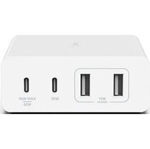 Belkin Boost Charge PRO 108W 4-Ports USB GaN Desktop Charger (Dual C and Dual A) and 2m Cord – White