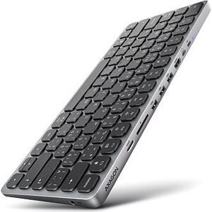 AXAGON HMC-KB-SK Keyboard Hub, USB-C 5 Gb/s, 3× USB-A, HDMI 4k/60 Hz, SD/mSD, audio, PD 100 W