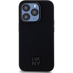 DKNY PU Leather Stack Logo Magsafe Zadný Kryt na iPhone 15 Pro Max Black