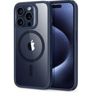 ESR Classic Hybrid Case (HaloLock), Compatible with iPhone 15 Pro, Clear Dark Blue