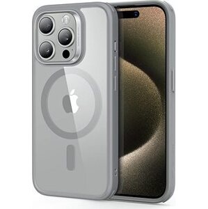 ESR Classic Hybrid Case (HaloLock), Compatible with iPhone 15 Pro, Clear Grey