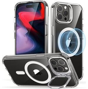 ESR Classic Hybrid Case with Stash Stand (HaloLock), Compatible with iPhone 15 Pro Max, Clear