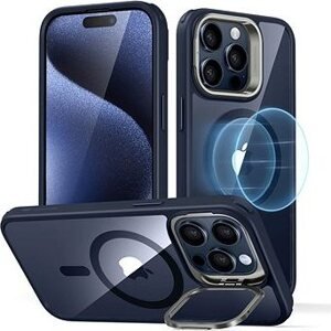 ESR Classic Hybrid Case with Stash Stand (HaloLock), Compatible with iPhone 15 Pro Max, Clear Dark B