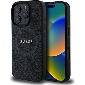 Guess PU Leather 4G Colored Ring MagSafe Zadní Kryt pro iPhone 16 Pro Max Black