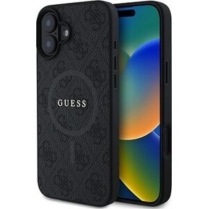 Guess PU Leather 4G Colored Ring MagSafe Zadní Kryt pro iPhone 16 Plus Black