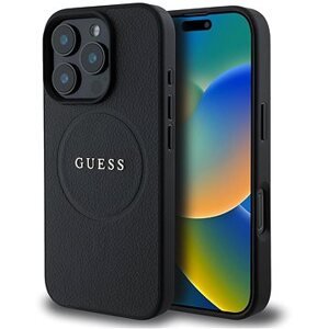 Guess PU Grained Classic Logo MagSafe Zadní Kryt pro iPhone 16 Pro Max Black