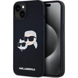 Karl Lagerfeld Liquid Silicone Double Heads MagSafe Zadný Kryt na iPhone 14 Black