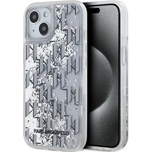 Karl Lagerfeld Liquid Glitter Monogram Gradient Zadný Kryt na iPhone 15 White