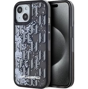 Karl Lagerfeld Liquid Glitter Monogram Gradient Zadný Kryt na iPhone 15 Black