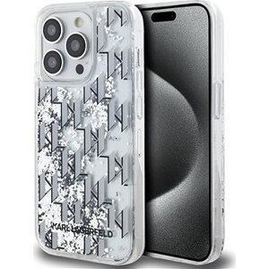 Karl Lagerfeld Liquid Glitter Monogram Gradient Zadný Kryt na iPhone 14 Pro White