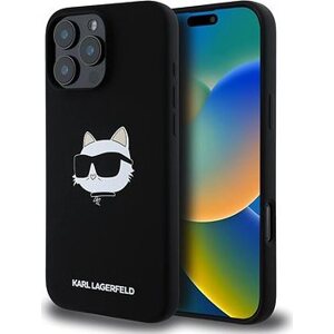 Karl Lagerfeld Liquid Silicone Choupette Head MagSafe Zadní Kryt pro iPhone 16 Pro Max Black