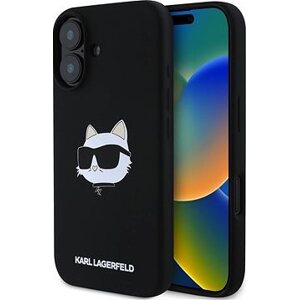 Karl Lagerfeld Liquid Silicone Choupette Head MagSafe Zadní Kryt pro iPhone 16 Black