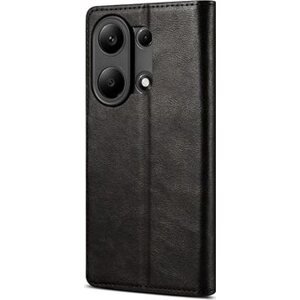 Lenuo Leather flipové puzdro na Xiaomi Redmi Note 13 Pro, čierna