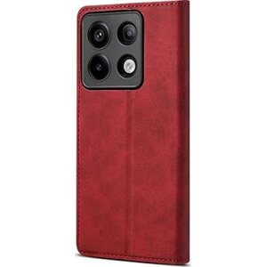 Lenuo Leather flipové puzdro na Xiaomi Redmi Note 13 Pro 5G, červená