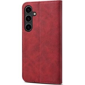 Lenuo Leather flipové puzdro na Samsung Galaxy S24 červená