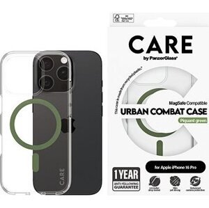 PanzerGlass CARE kryt Apple iPhone 16 Pro MagSafe Urban Combat číry/zelený