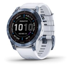 Garmin Fenix 7 Sapphire Solar Mineral Blue DLC Titanium/Whitestone Band