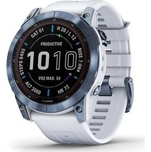 Garmin Fenix 7X Sapphire Solar Mineral Blue DLC Titanium/Whitestone Band