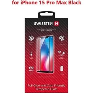 Swissten 3D Full Glue pre Apple iPhone 16 Pro Max čierne