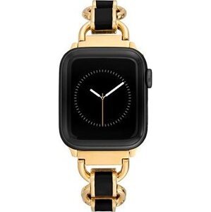 Anne Klein Remienok čierny smalt na Apple Watch 38 mm/40 mm/41 mm zlatý