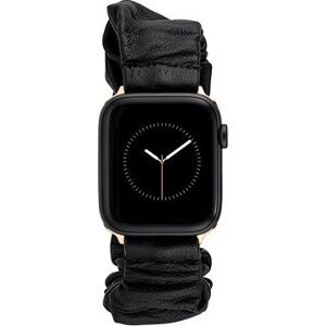 Anne Klein Remienok s antikorovými púzdkami na Apple Watch 38 mm/40 mm/41 mm koža, čierny