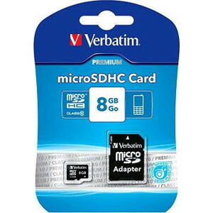 Verbatim MicroSDHC 8 GB Class 10 + SD adaptér