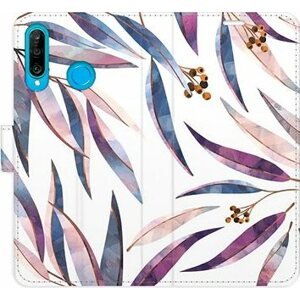 iSaprio flip puzdro Ornamental Leaves pre Huawei P30 Lite