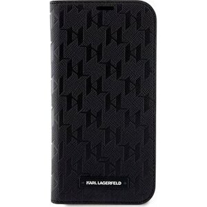 Karl Lagerfeld Saffiano Monogram Book Puzdro na iPhone 14 Black