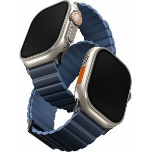 Uniq Revix Premium Edition Reversible Magnetic remienok na Apple Watch 49/45/44/42mm tmavomodrý/svetlomodrý