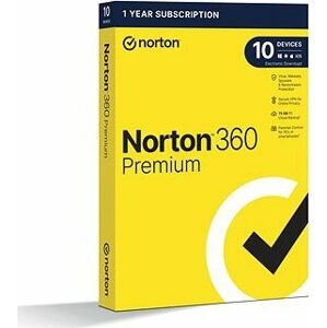 Norton 360 Premium 75GB, 1 používateľ, 10 zariadení, 12 mesiacov (elektronická licencia)