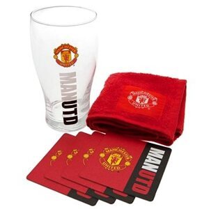 FOREVER COLLECTIBLES Manchester UNITED: Wordmark – poháre s podtáckami a uterákom