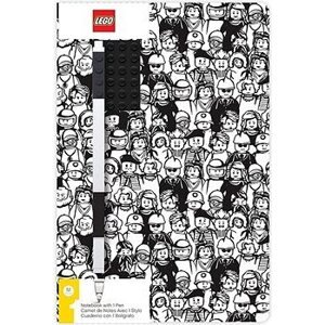 LEGO Stationery Zápisník A5 s čiernym perom – Minifigure Brick