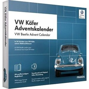 Franzis Verlag adventný kalendár VW Chrobák so zvukom modrý 1 : 43