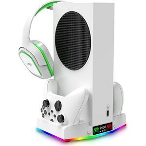 iPega XBS011S Multifunkčný nabíjací RGB stojan s chladením pre Xbox Series S + 2 ks batérií