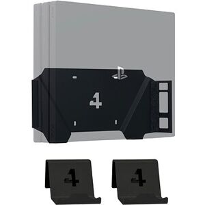 4mount – Wall Mount for PlayStation 4 Pro Black + 2x Controller Mount