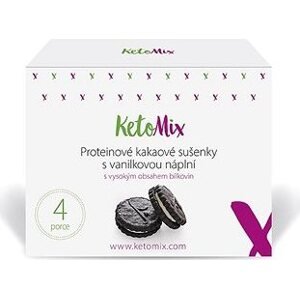 KetoMix Proteínové kakaové sušienky s vanilkovou náplňou, 4 porcie