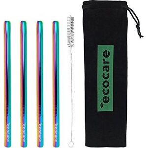 ECOCARE Kovové slamky Maxi 12 mm Sada Rainbow 4 ks