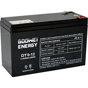 GOOWEI ENERGY Bezúdržbový olovený akumulátor OT9-12, 12 V, 9 Ah