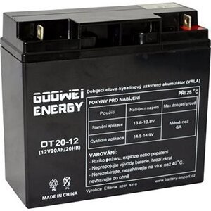 GOOWEI ENERGY Bezúdržbový olovený akumulátor OT20-12, 12 V, 20 Ah