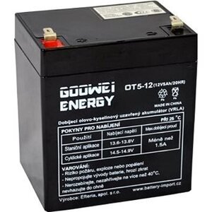 GOOWEI ENERGY Bezúdržbový olovený akumulátor OT5-12, 12 V, 5 Ah