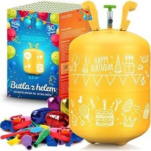 Ricokids Heliová láhev 0,20 m3 s balónky a stuhou