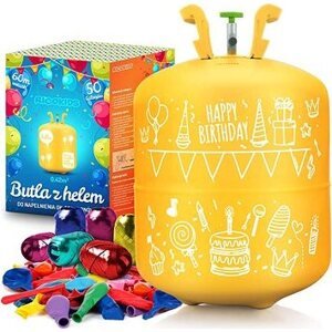 Ricokids Heliová láhev 0,42 m3 s balónky a stuhou