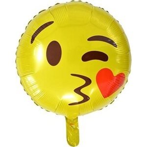 Balón fóliový smajlík – smile – kiss – bozk – 45 cm