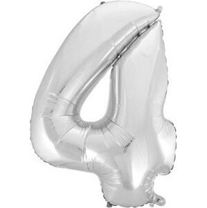 Balón fóliový číslica strieborná – silver 102 cm – 4