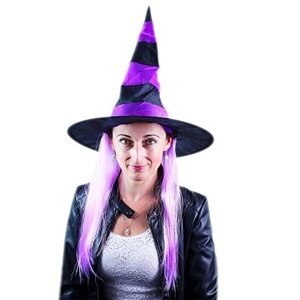 Klobúk čarodejnice s vlasmi – halloween